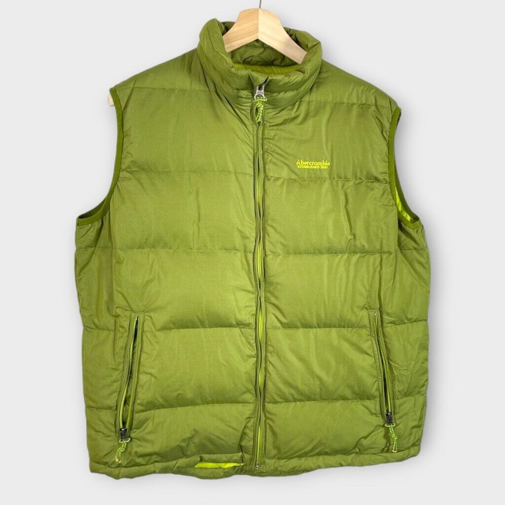 Vtg Abercrombie & Fitch Down Puffer Vest Jacket Unisex Large See Note Y2K